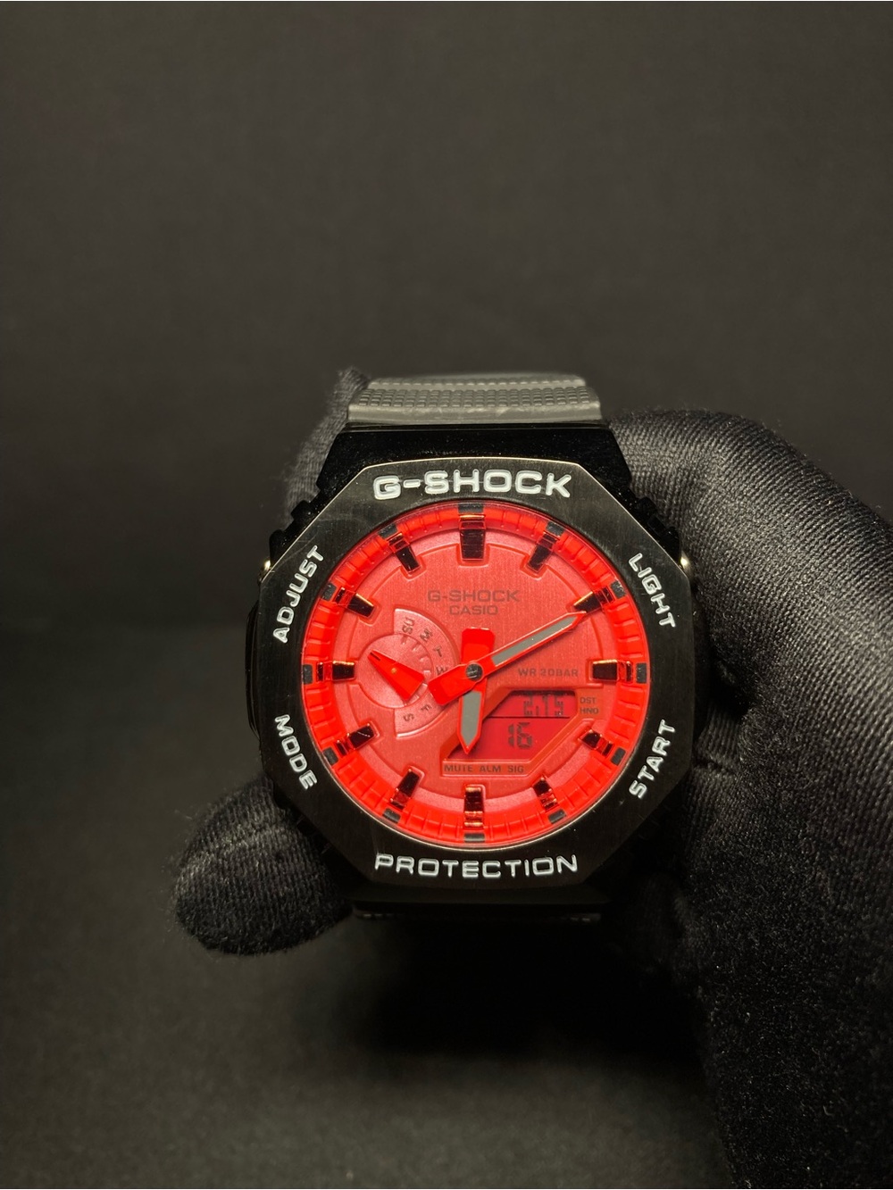 Custom G Shock Red and Black Gm 2100 Model